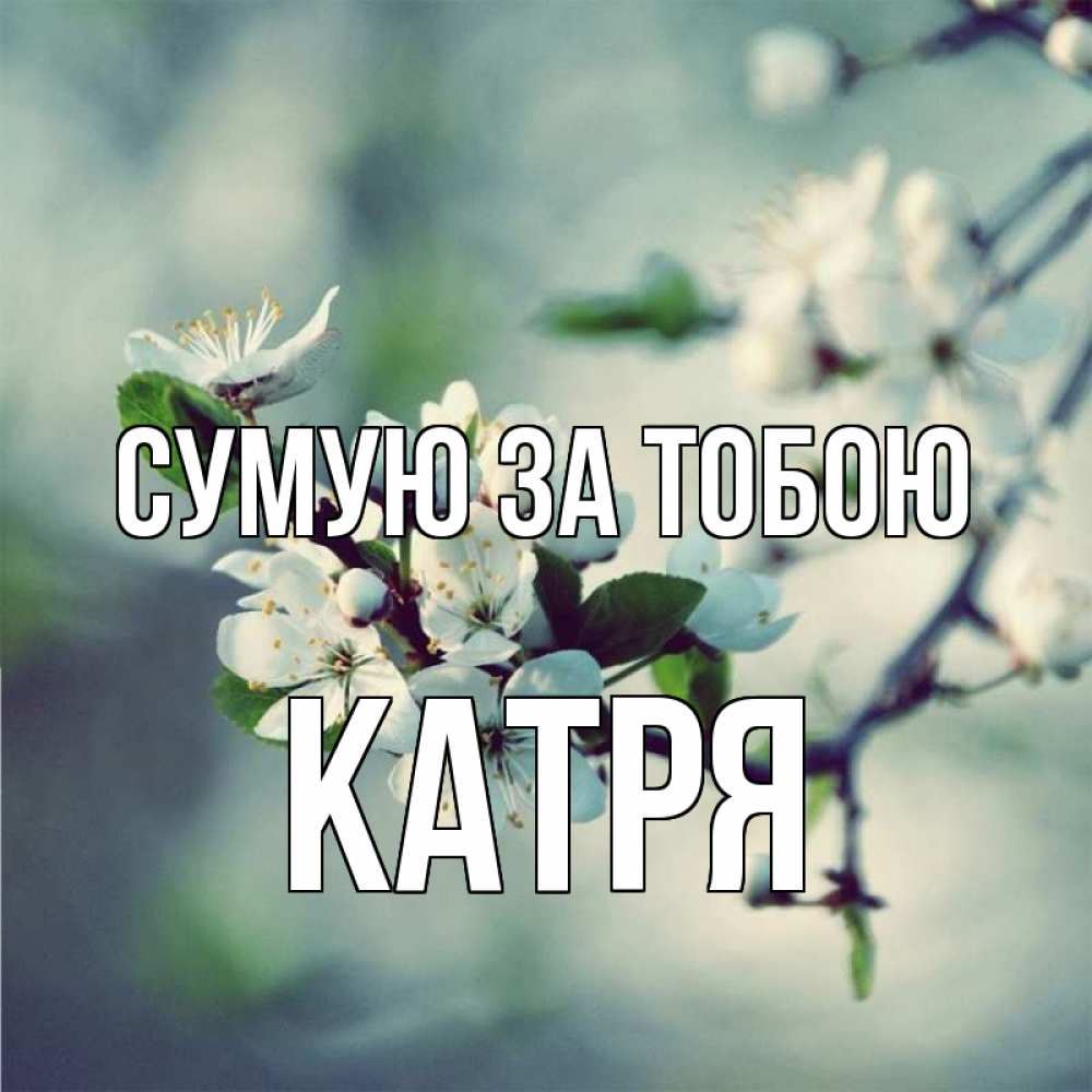 Открытка на каждый день з підписом, Катря Сумую за тобою весна Прикольна листівка з побажанням онлайн скачати безкоштовно 