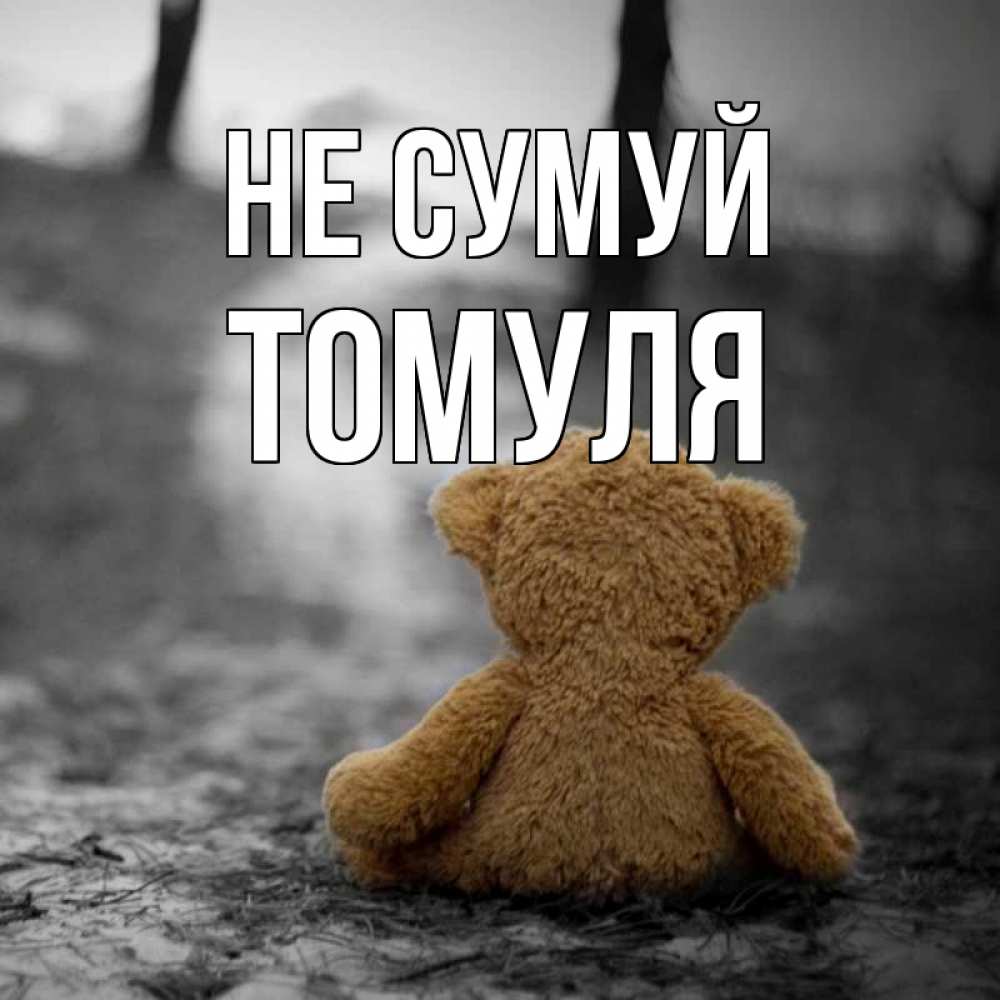 Открытка на каждый день з підписом, Томуля Не сумуй медведь со спин Прикольна листівка з побажанням онлайн скачати безкоштовно 