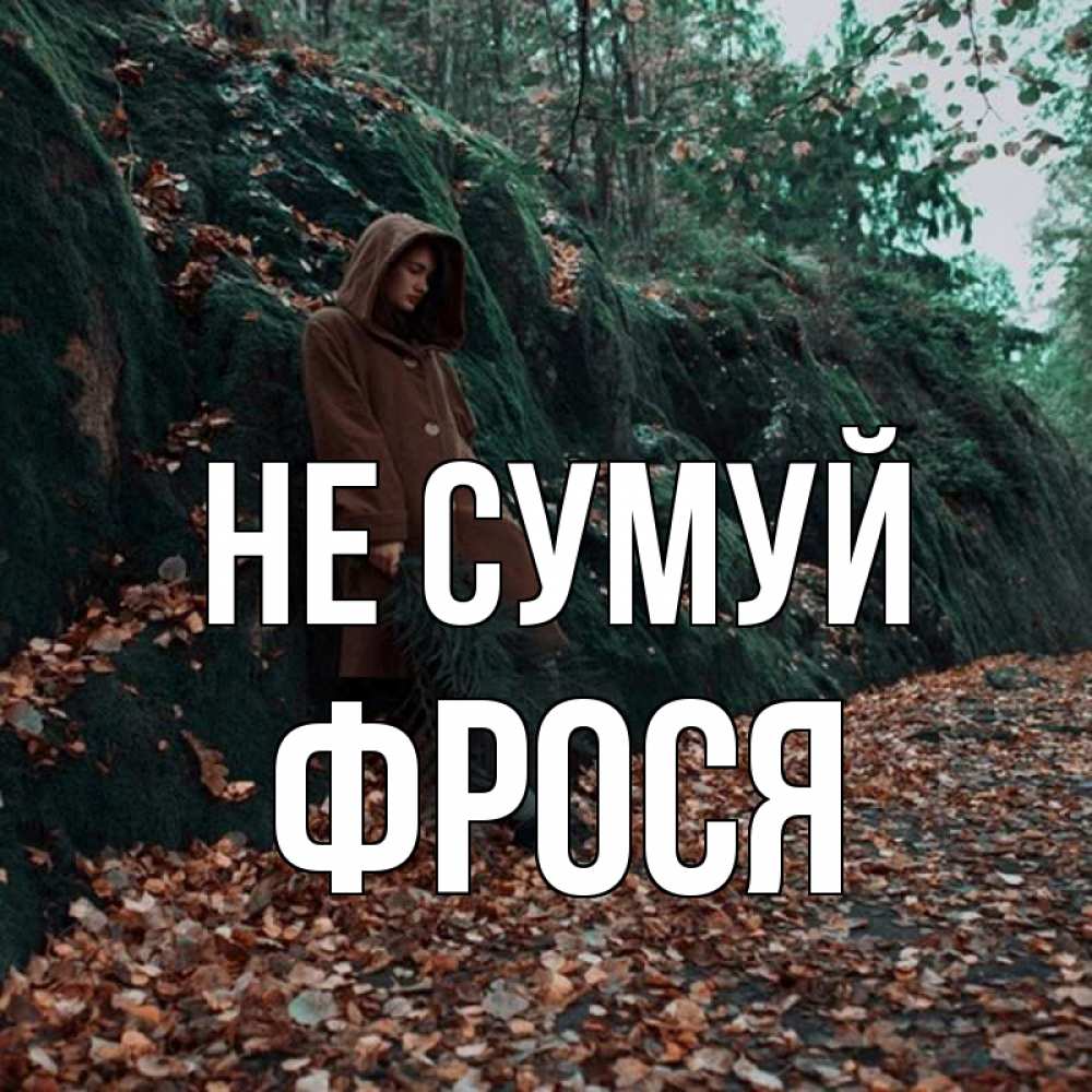 Открытка на каждый день з підписом, Фрося Не сумуй осенний лес Прикольна листівка з побажанням онлайн скачати безкоштовно 