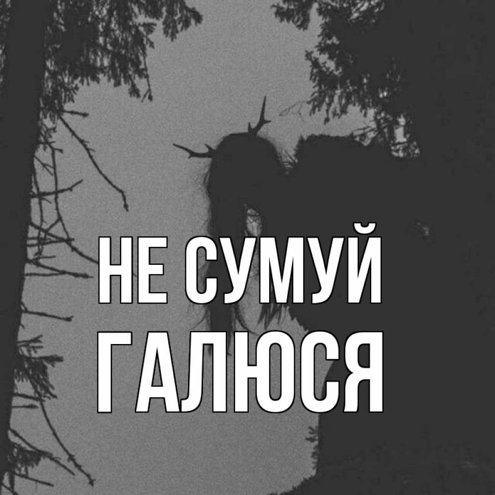 Открытка на каждый день з підписом, Галюся Не сумуй чудище лесное Прикольна листівка з побажанням онлайн скачати безкоштовно 
