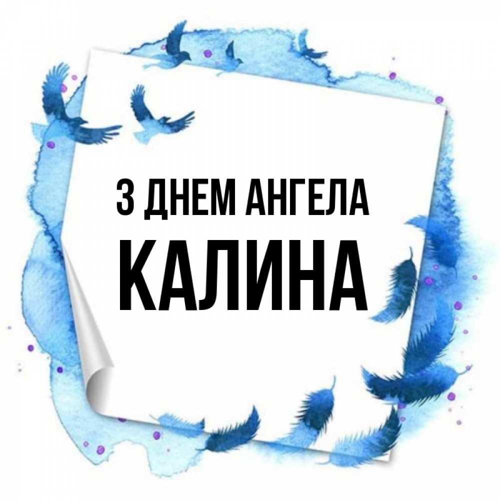 Открытка на каждый день з підписом, Калина З Днем ангела красивые птицы летят Прикольна листівка з побажанням онлайн скачати безкоштовно 