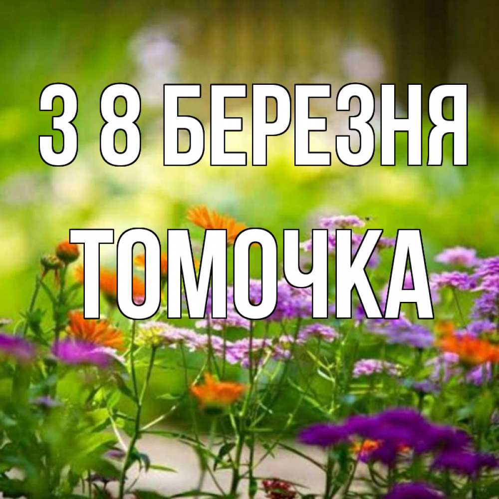 Открытка на каждый день з підписом, Томочка З 8 БЕРЕЗНЯ цветы Прикольна листівка з побажанням онлайн скачати безкоштовно 