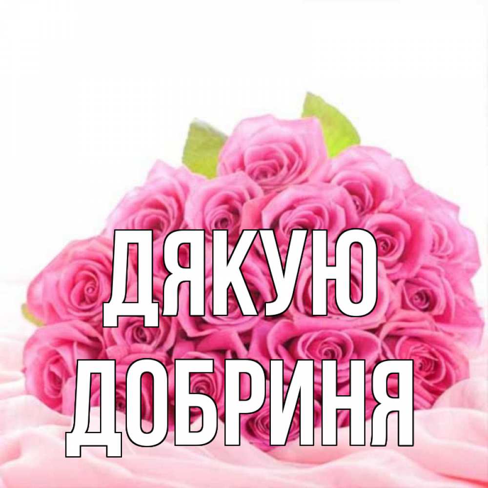 Открытка на каждый день з підписом, Добриня Дякую розовые розы с подписью Прикольна листівка з побажанням онлайн скачати безкоштовно 