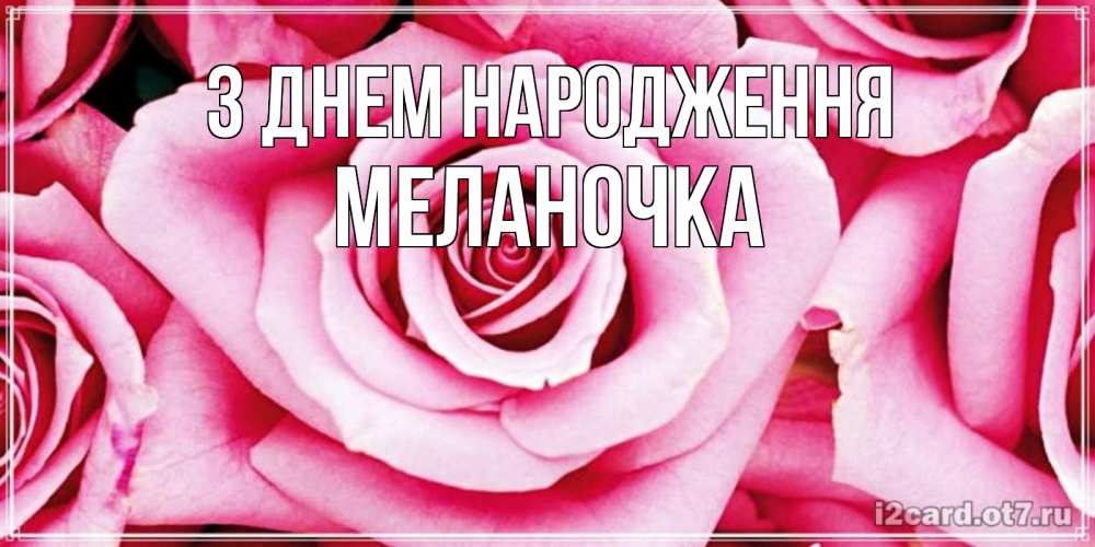 Открытка на каждый день з підписом, Меланочка З Днем народження открытка с розовой розой на день рождения Прикольна листівка з побажанням онлайн скачати безкоштовно 
