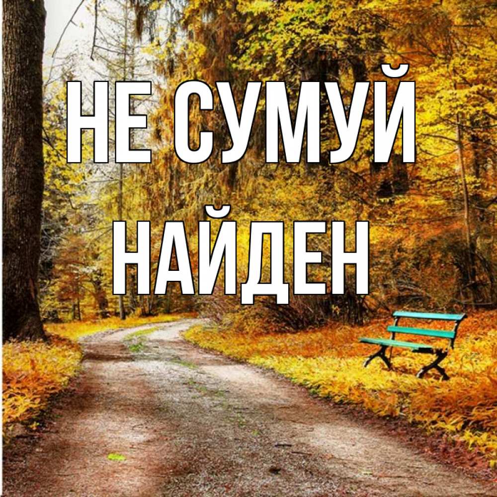 Открытка на каждый день з підписом, Найден Не сумуй зеленая лавочка Прикольна листівка з побажанням онлайн скачати безкоштовно 