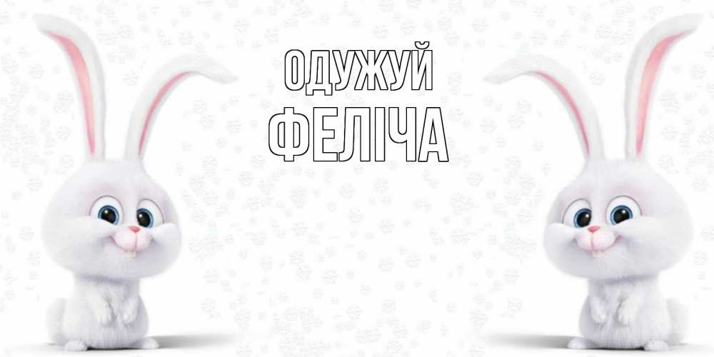 Открытка на каждый день з підписом, Феліча Одужуй не болей с зайцем Прикольна листівка з побажанням онлайн скачати безкоштовно 