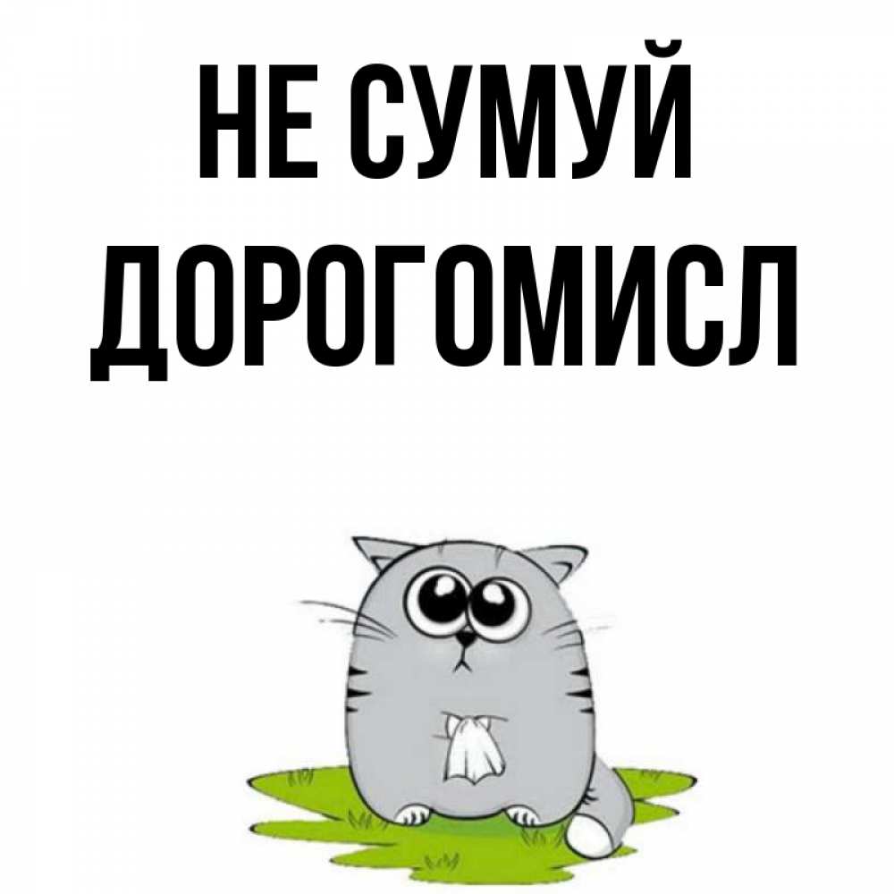 Открытка на каждый день з підписом, Дорогомисл Не сумуй грустный котяра Прикольна листівка з побажанням онлайн скачати безкоштовно 