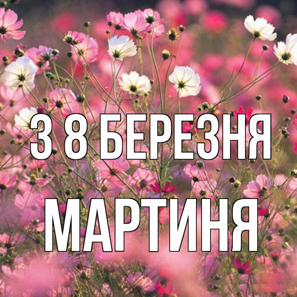 Открытка на каждый день з підписом, Мартиня З 8 БЕРЕЗНЯ красиво 1 Прикольна листівка з побажанням онлайн скачати безкоштовно 