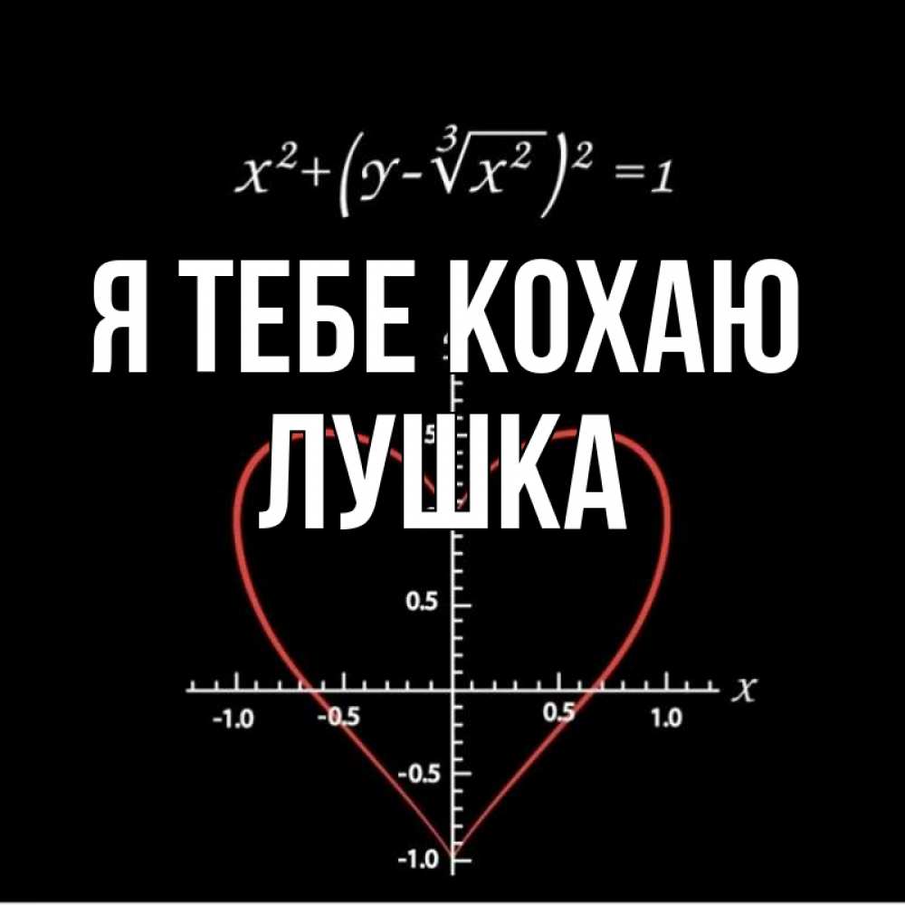 Открытка на каждый день з підписом, Лушка Я тебе кохаю сердечная формула Прикольна листівка з побажанням онлайн скачати безкоштовно 