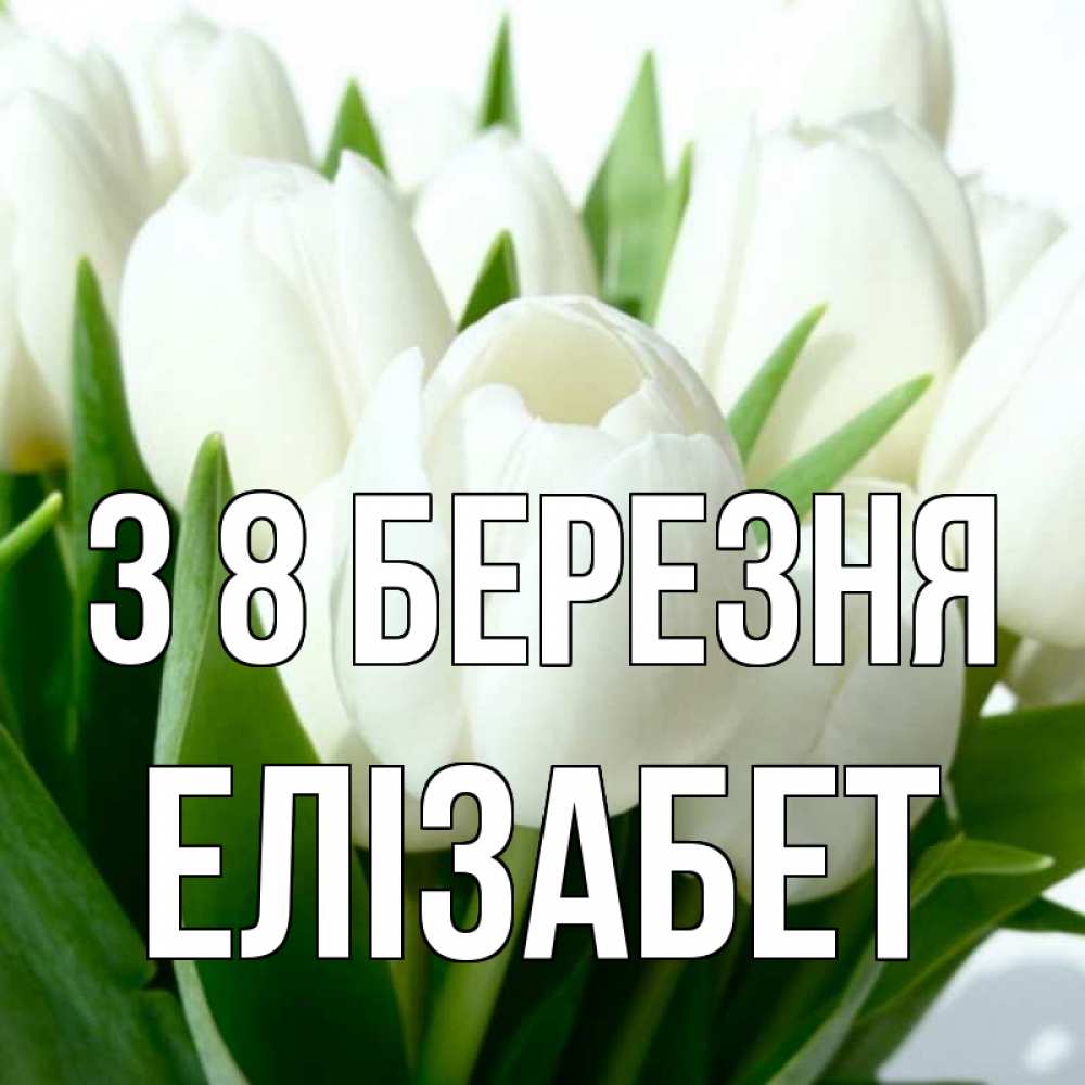 Открытка на каждый день з підписом, Елізабет З 8 БЕРЕЗНЯ цветы Прикольна листівка з побажанням онлайн скачати безкоштовно 