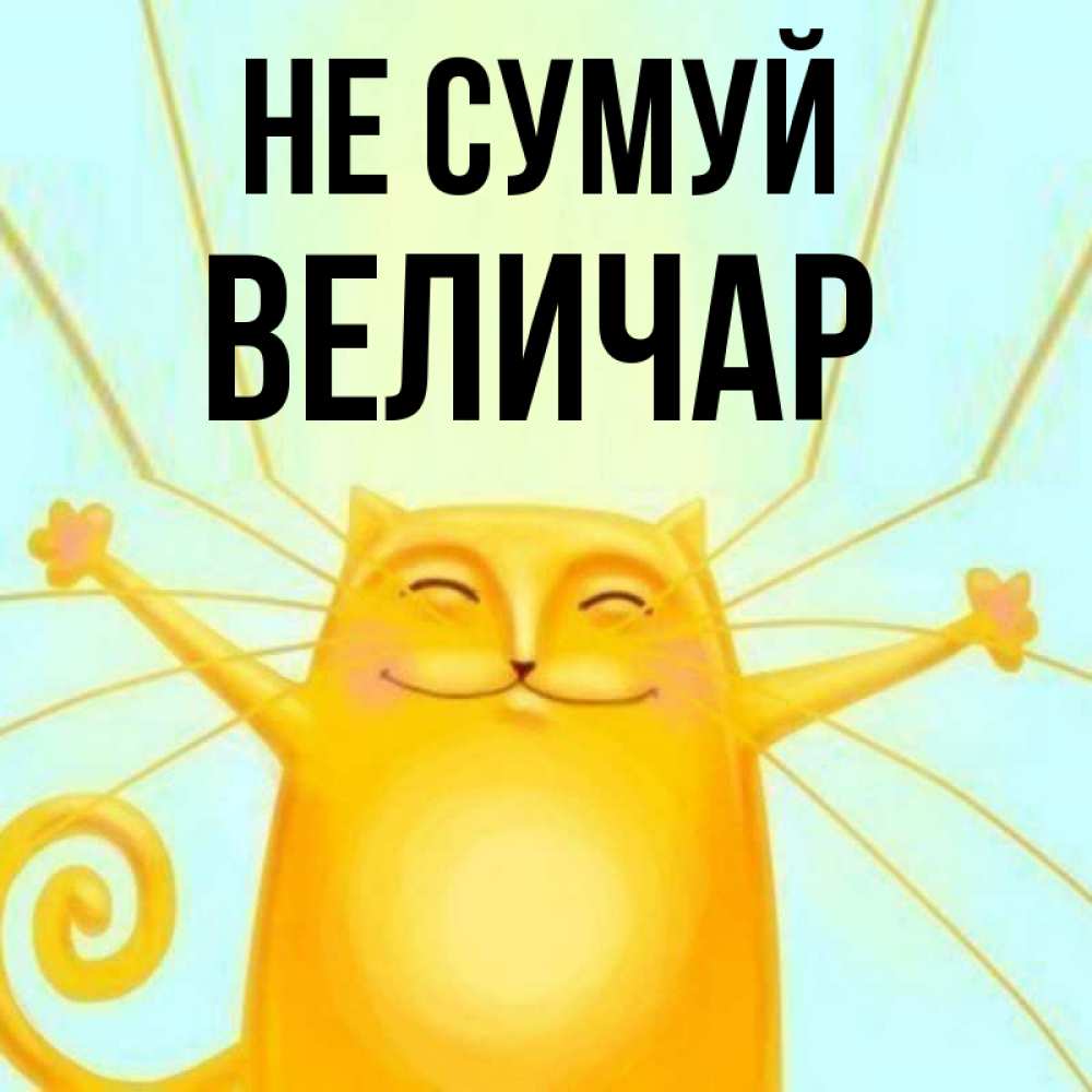 Открытка на каждый день з підписом, Величар Не сумуй обнимашки усатые Прикольна листівка з побажанням онлайн скачати безкоштовно 