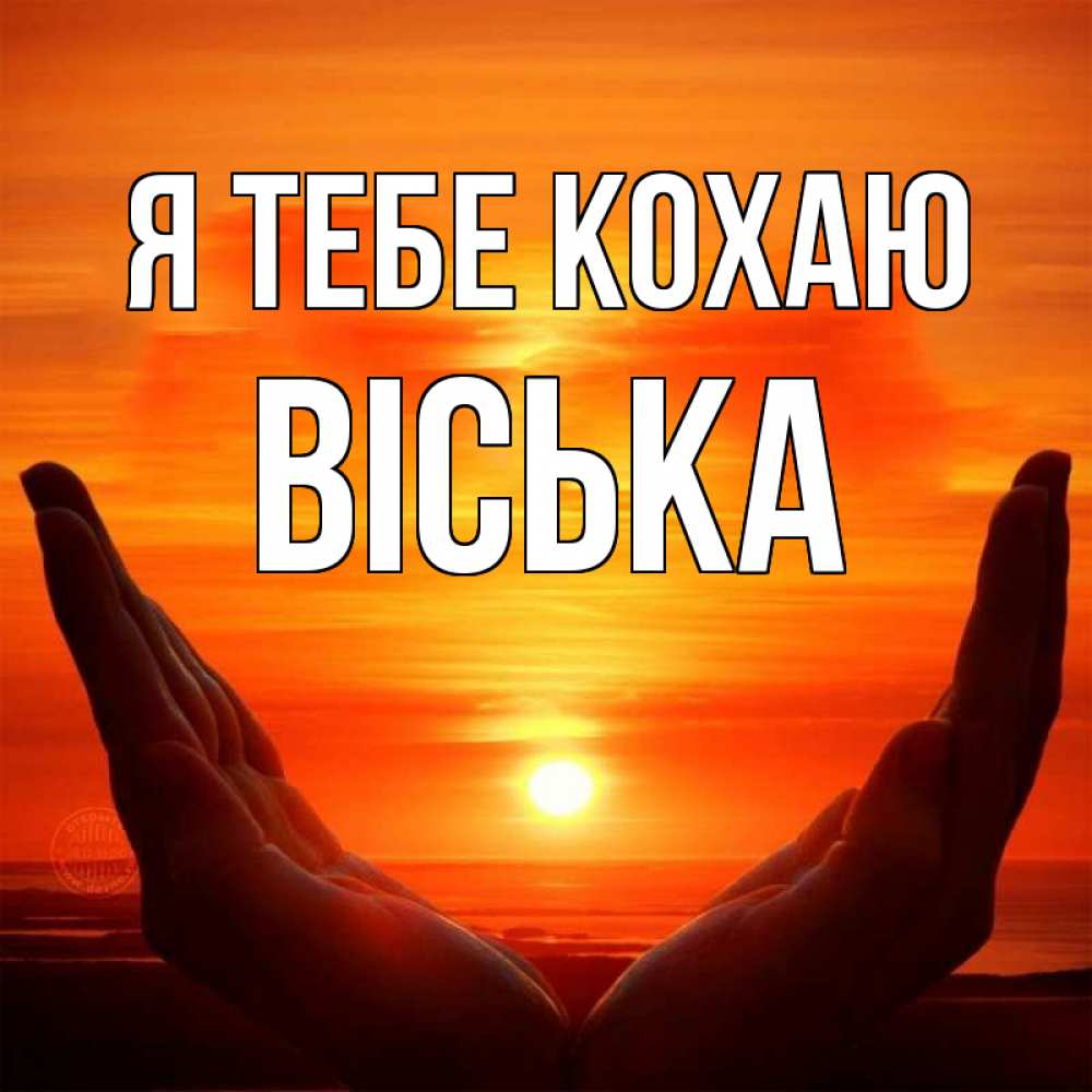 Открытка на каждый день з підписом, Віська Я тебе кохаю в руках Прикольна листівка з побажанням онлайн скачати безкоштовно 
