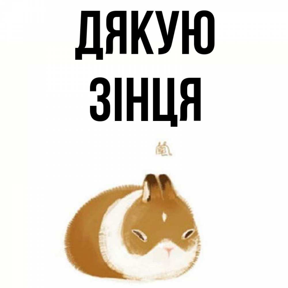Открытка на каждый день з підписом, Зінця Дякую коричнево белый домашний питомец Прикольна листівка з побажанням онлайн скачати безкоштовно 