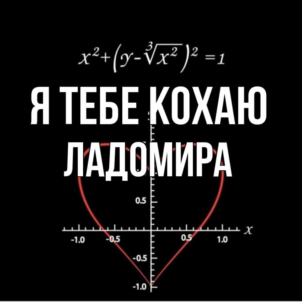 Открытка на каждый день з підписом, Ладомира Я тебе кохаю сердечная формула Прикольна листівка з побажанням онлайн скачати безкоштовно 