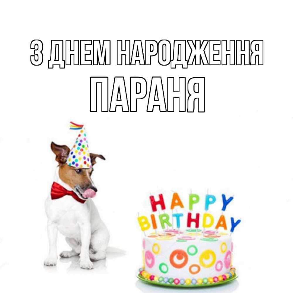 Открытка на каждый день з підписом, Параня З Днем народження праздник Прикольна листівка з побажанням онлайн скачати безкоштовно 