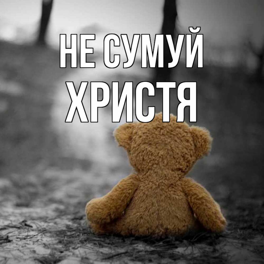Открытка на каждый день з підписом, Христя Не сумуй медведь со спин Прикольна листівка з побажанням онлайн скачати безкоштовно 
