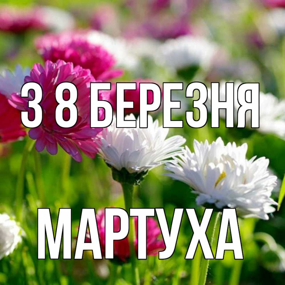 Открытка на каждый день з підписом, Мартуха З 8 БЕРЕЗНЯ международный женский день 1 Прикольна листівка з побажанням онлайн скачати безкоштовно 