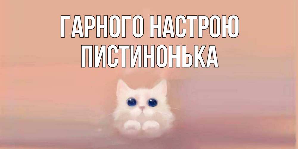 Открытка на каждый день з підписом, Пистинонька Гарного настрою кошка Прикольна листівка з побажанням онлайн скачати безкоштовно 
