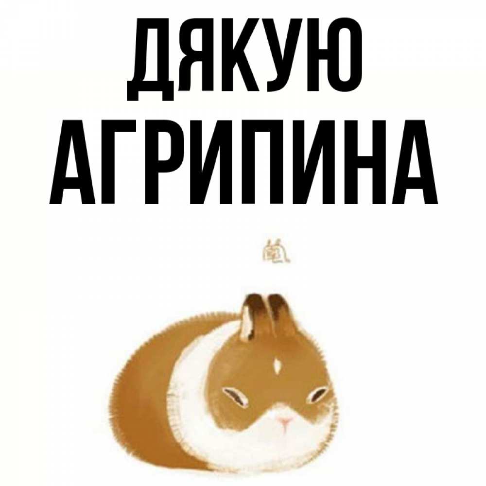 Открытка на каждый день з підписом, Агрипина Дякую коричнево белый домашний питомец Прикольна листівка з побажанням онлайн скачати безкоштовно 