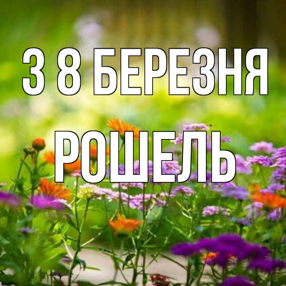 Открытка на каждый день з підписом, Рошель З 8 БЕРЕЗНЯ цветы Прикольна листівка з побажанням онлайн скачати безкоштовно 