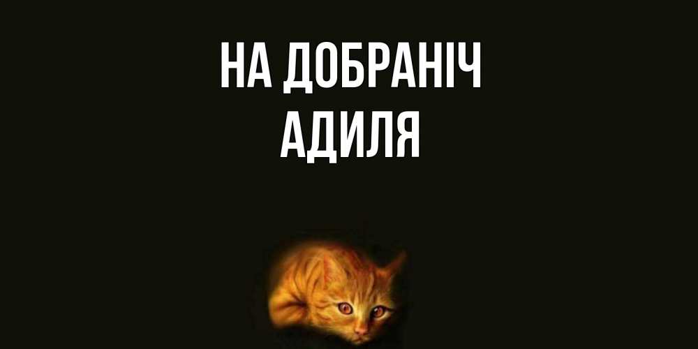 Открытка на каждый день з підписом, Адиля На добраніч кот Прикольна листівка з побажанням онлайн скачати безкоштовно 