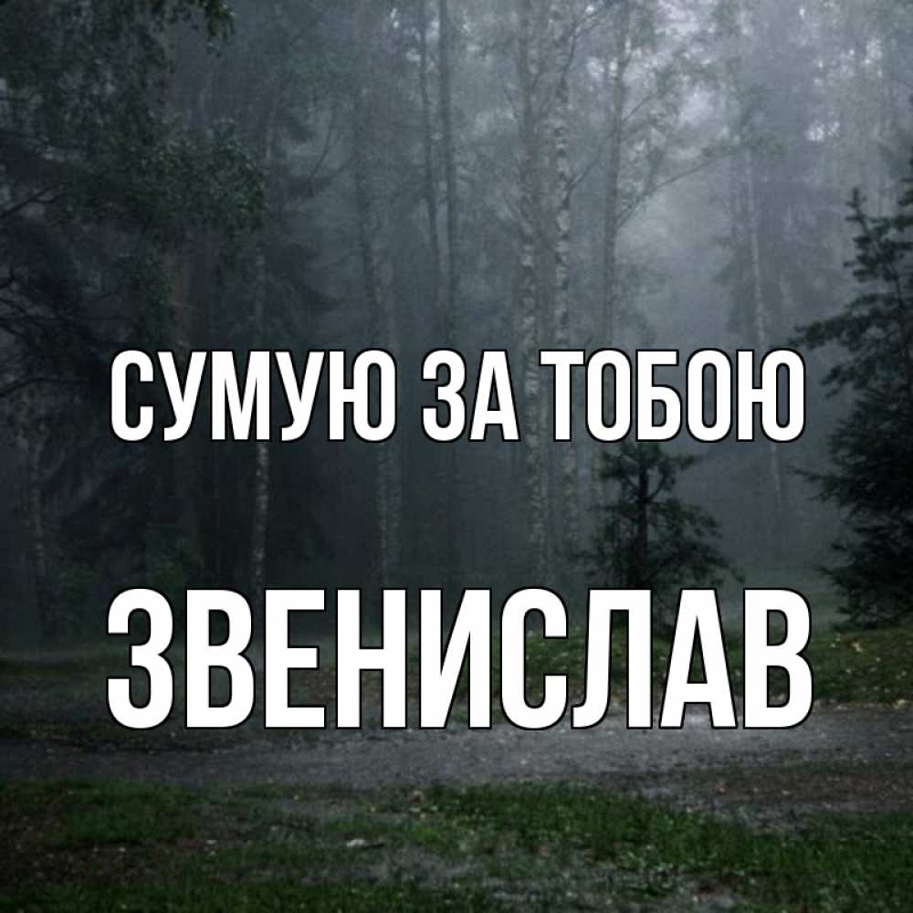 Открытка на каждый день з підписом, Звенислав Сумую за тобою одна и плохо мне Прикольна листівка з побажанням онлайн скачати безкоштовно 