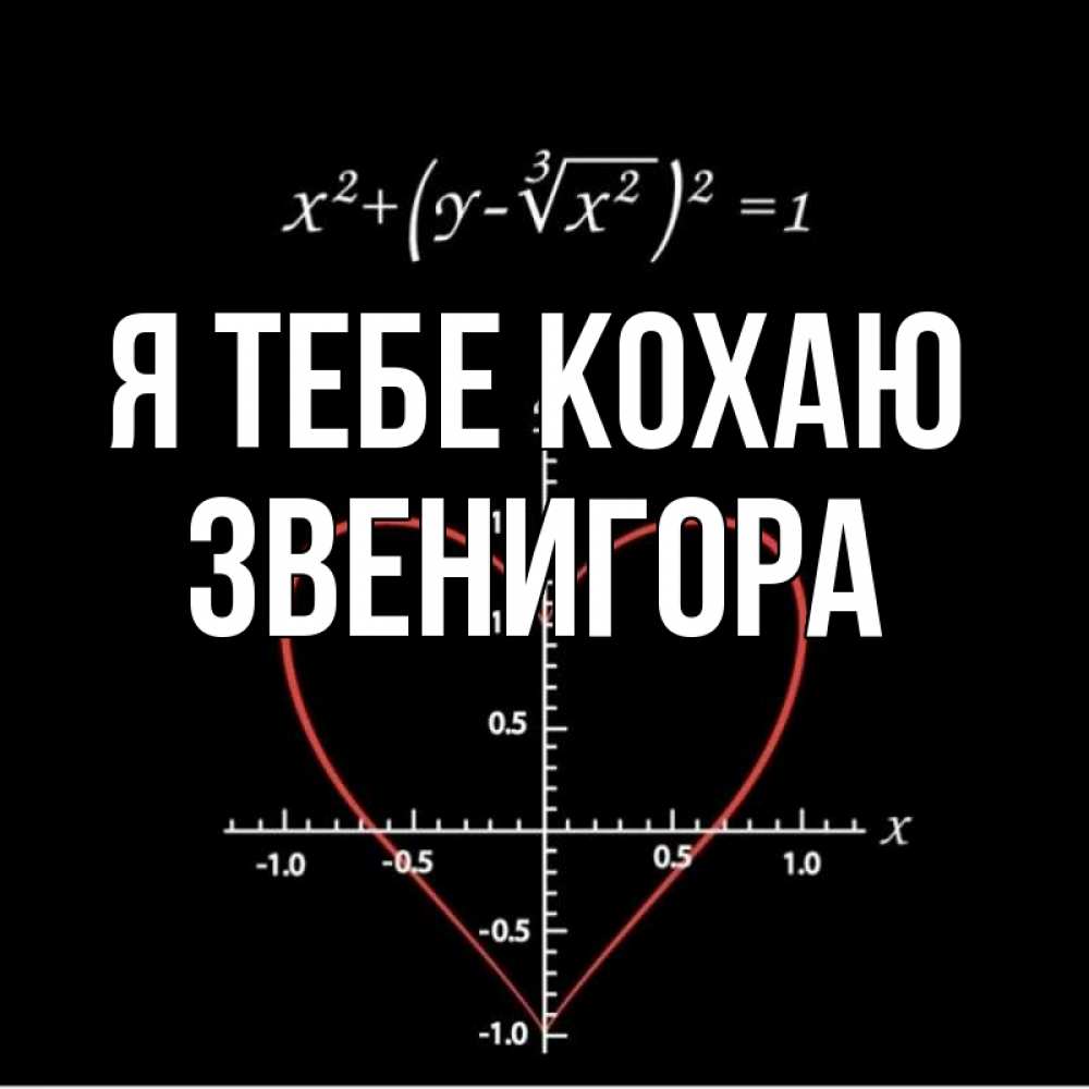 Открытка на каждый день з підписом, Звенигора Я тебе кохаю сердечная формула Прикольна листівка з побажанням онлайн скачати безкоштовно 