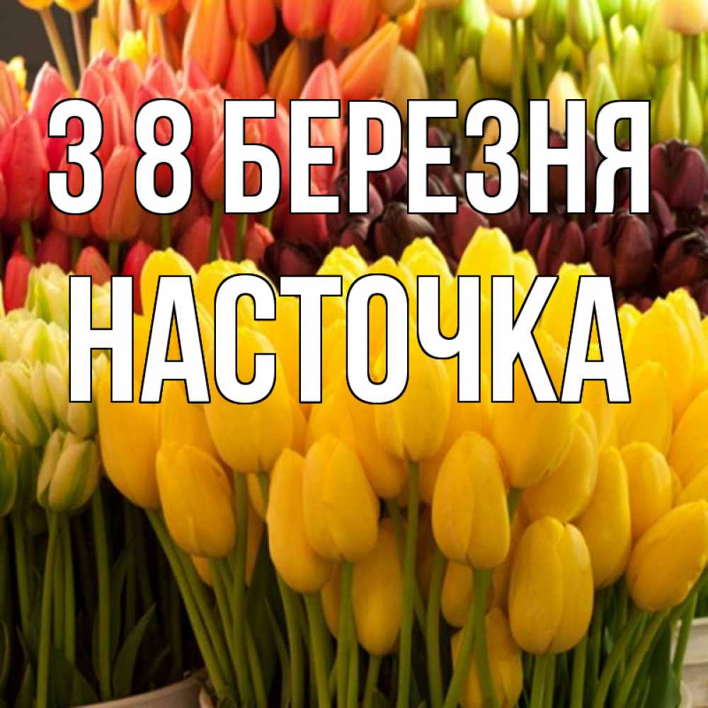 Открытка на каждый день з підписом, Насточка З 8 БЕРЕЗНЯ цветы Прикольна листівка з побажанням онлайн скачати безкоштовно 