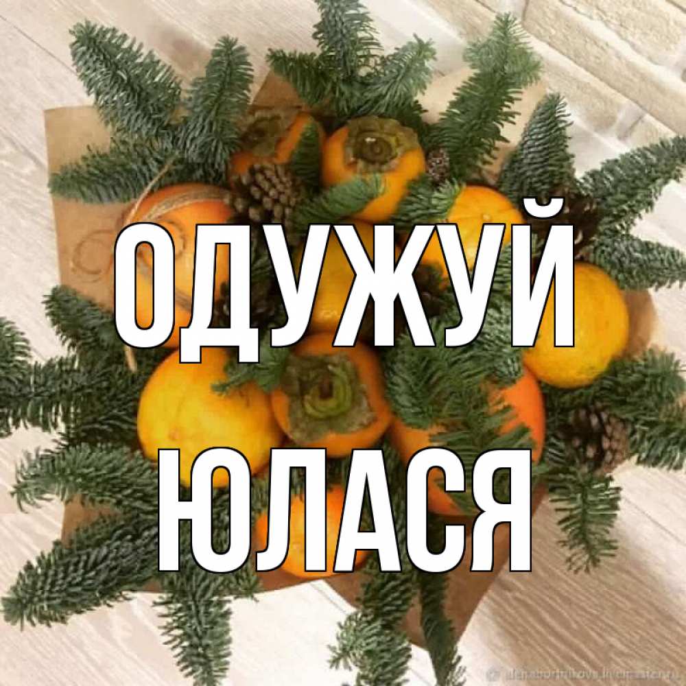 Открытка на каждый день з підписом, Юлася Одужуй апельсины и хурьма Прикольна листівка з побажанням онлайн скачати безкоштовно 