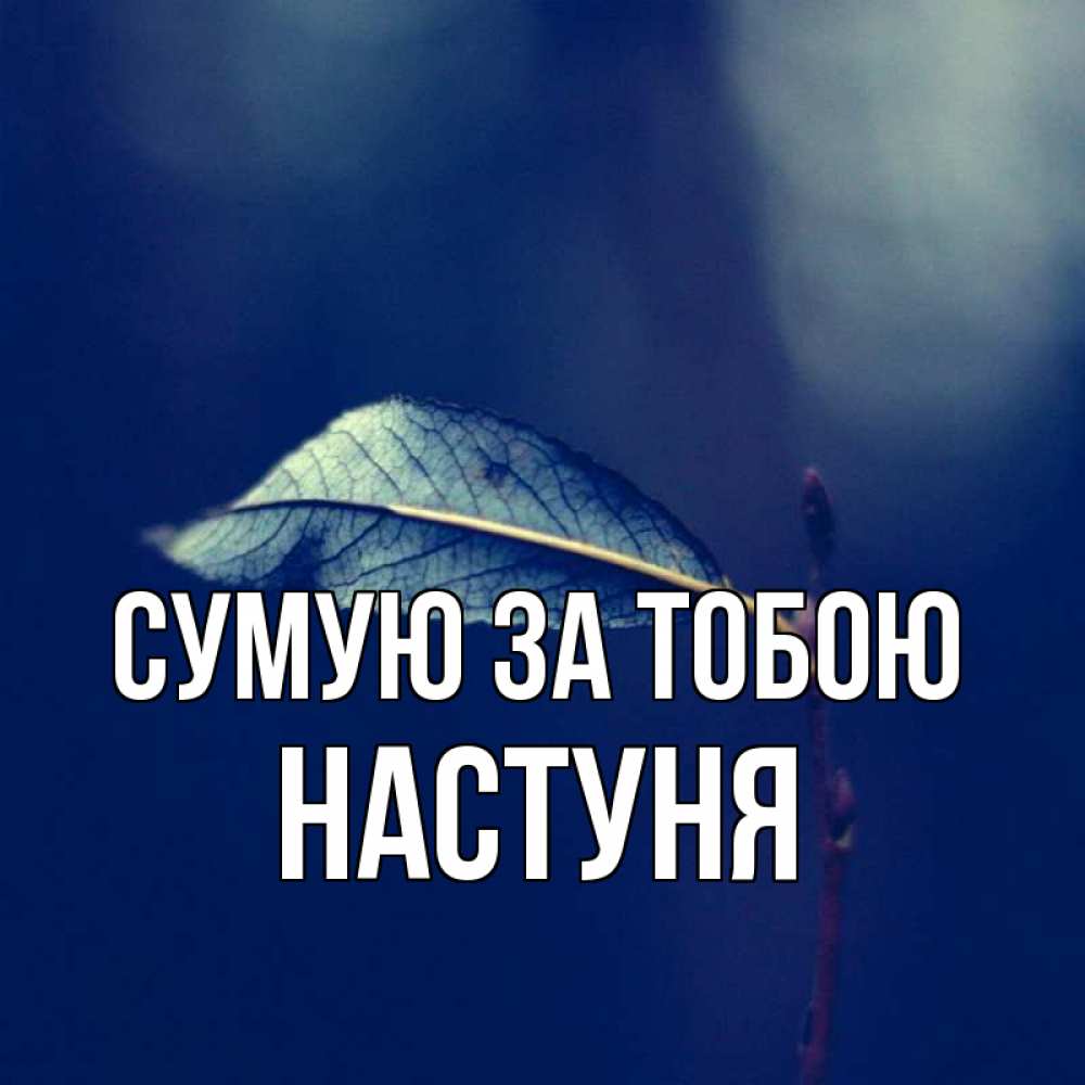 Открытка на каждый день з підписом, Настуня Сумую за тобою одна ветка 1 Прикольна листівка з побажанням онлайн скачати безкоштовно 