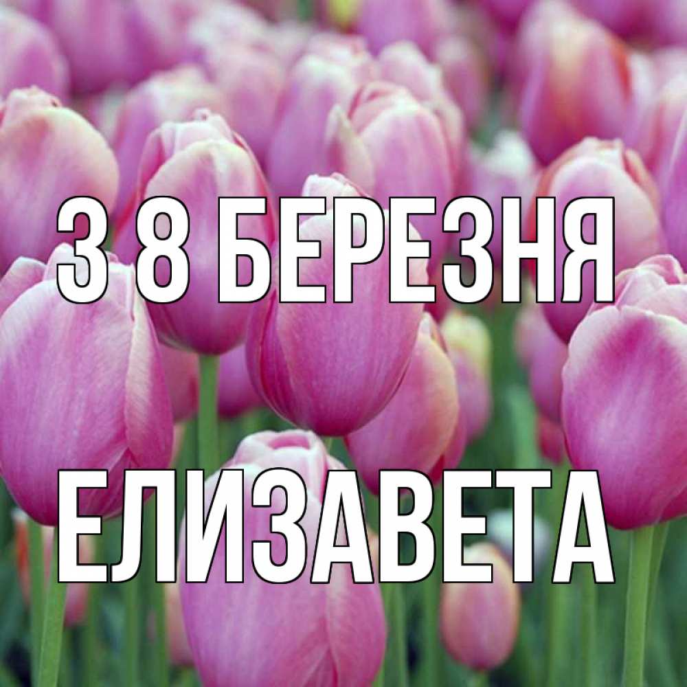 Открытка на каждый день з підписом, Елизавета З 8 БЕРЕЗНЯ на международный женский день 3 Прикольна листівка з побажанням онлайн скачати безкоштовно 
