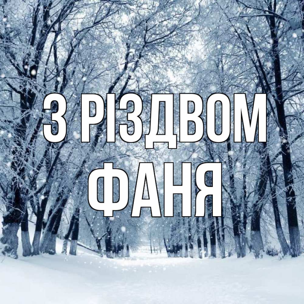Открытка на каждый день з підписом, Фаня З Різдвом снег, лес, парк Прикольна листівка з побажанням онлайн скачати безкоштовно 