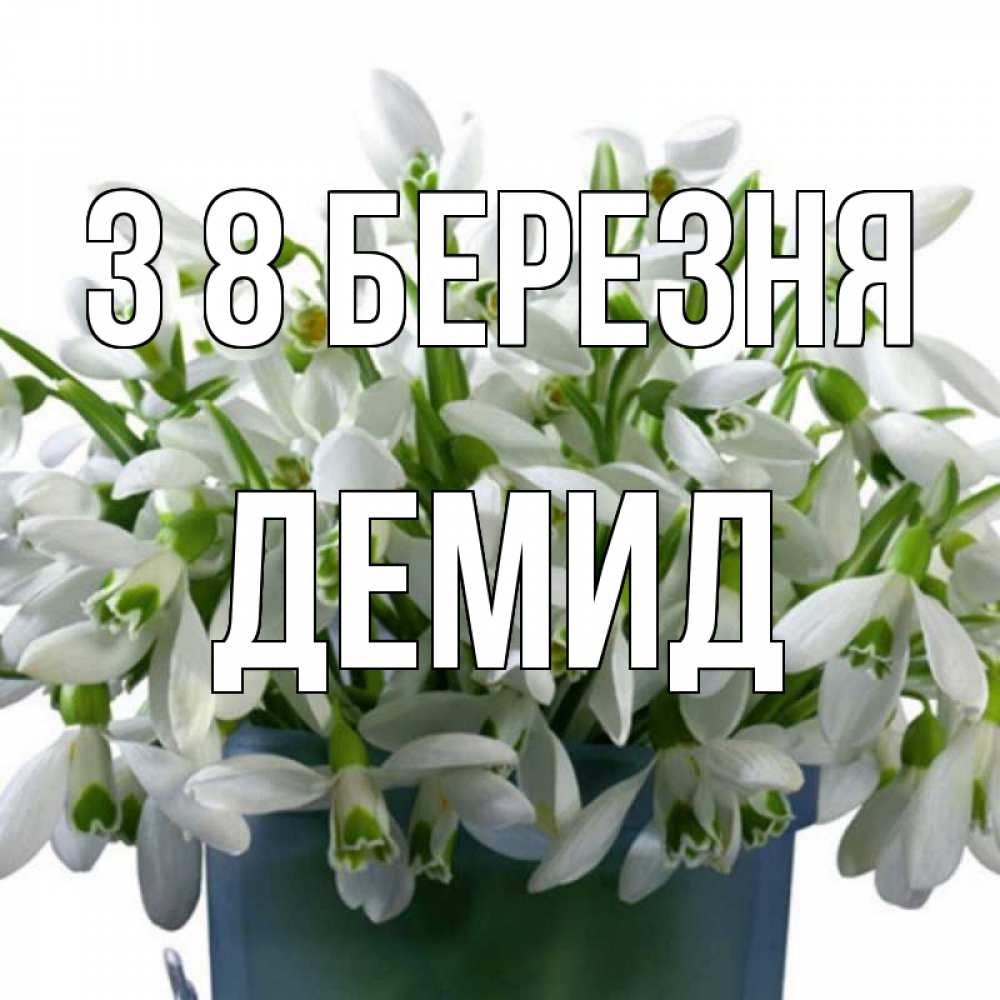 Открытка на каждый день з підписом, Демид З 8 БЕРЕЗНЯ цветы к международному женскому дню Прикольна листівка з побажанням онлайн скачати безкоштовно 