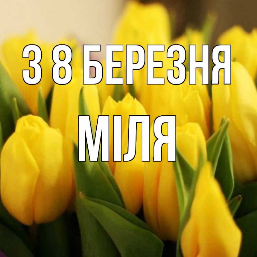 Открытка на каждый день з підписом, Міля З 8 БЕРЕЗНЯ цветы Прикольна листівка з побажанням онлайн скачати безкоштовно 