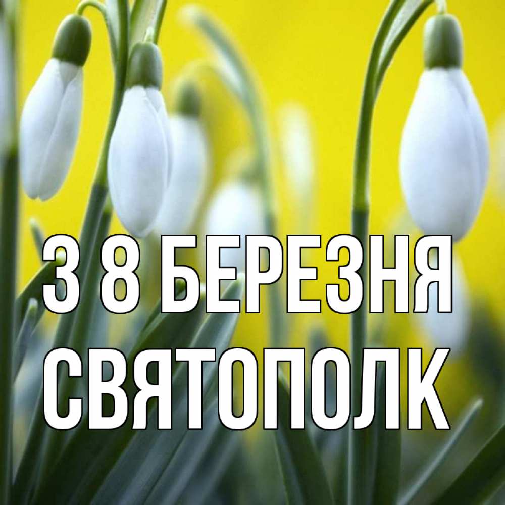 Открытка на каждый день з підписом, Святополк З 8 БЕРЕЗНЯ весенние цветы Прикольна листівка з побажанням онлайн скачати безкоштовно 