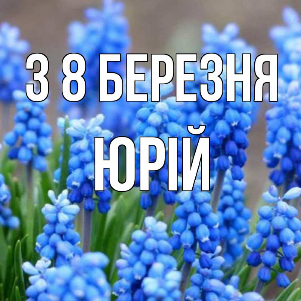 Открытка на каждый день з підписом, Юрій З 8 БЕРЕЗНЯ Поздравительная открытка для женщин с цветами на праздничную дату Прикольна листівка з побажанням онлайн скачати безкоштовно 