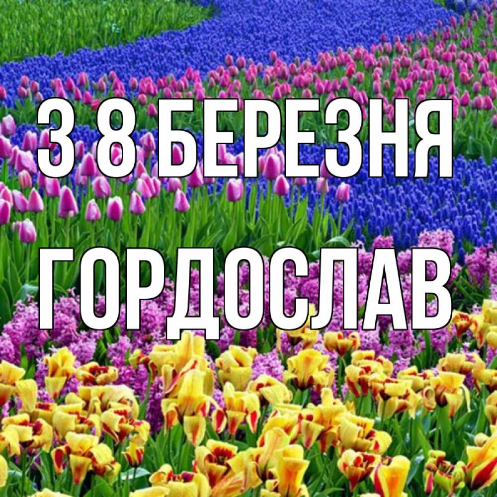 Открытка на каждый день з підписом, Гордослав З 8 БЕРЕЗНЯ цветы Прикольна листівка з побажанням онлайн скачати безкоштовно 