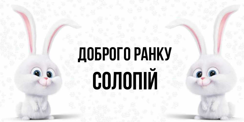 Открытка на каждый день з підписом, Солопій Доброго ранку кролики с длинными ушками Прикольна листівка з побажанням онлайн скачати безкоштовно 