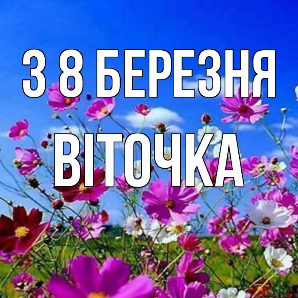 Открытка на каждый день з підписом, Віточка З 8 БЕРЕЗНЯ цветы Прикольна листівка з побажанням онлайн скачати безкоштовно 