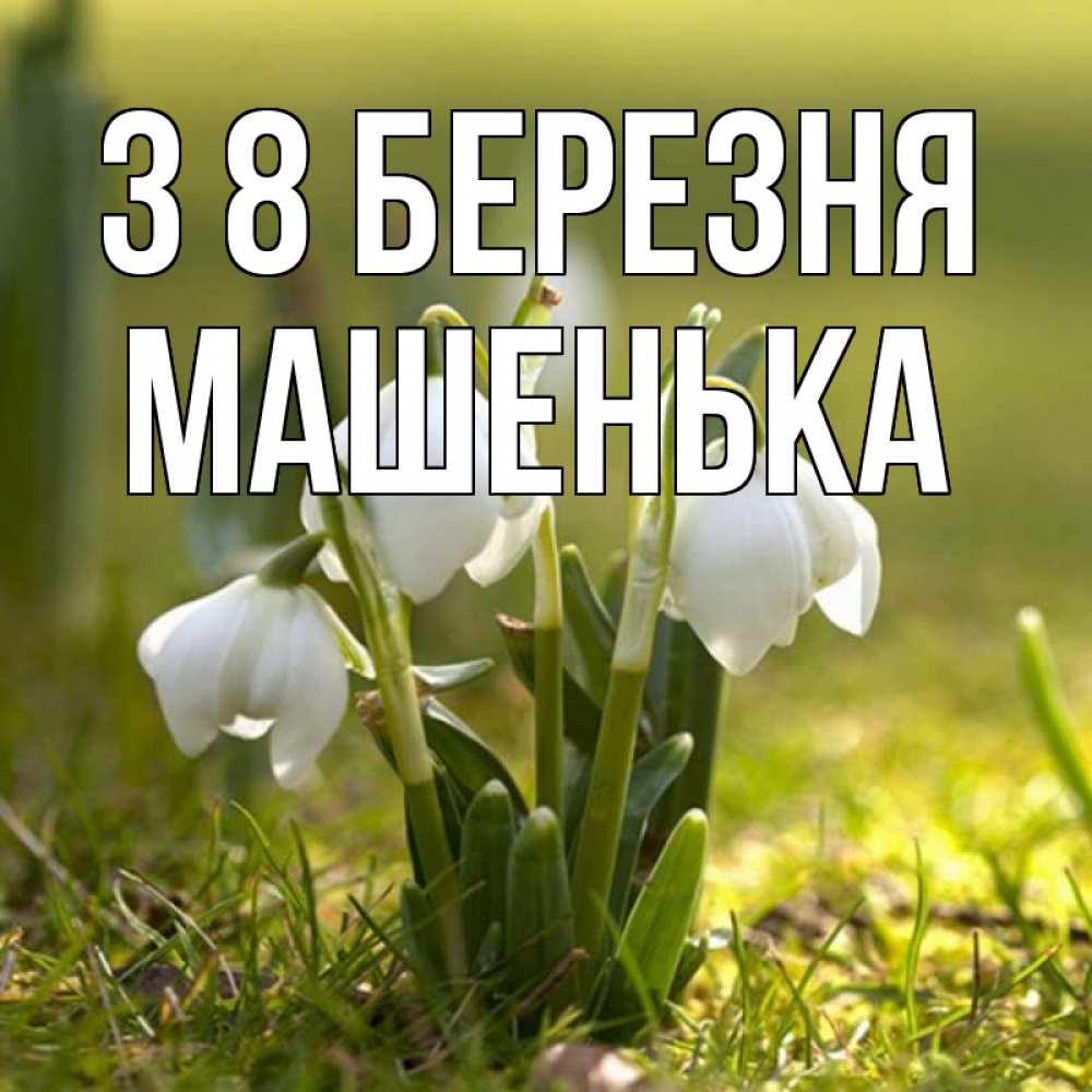 Открытка на каждый день з підписом, Машенька З 8 БЕРЕЗНЯ ранние цветы 2 Прикольна листівка з побажанням онлайн скачати безкоштовно 