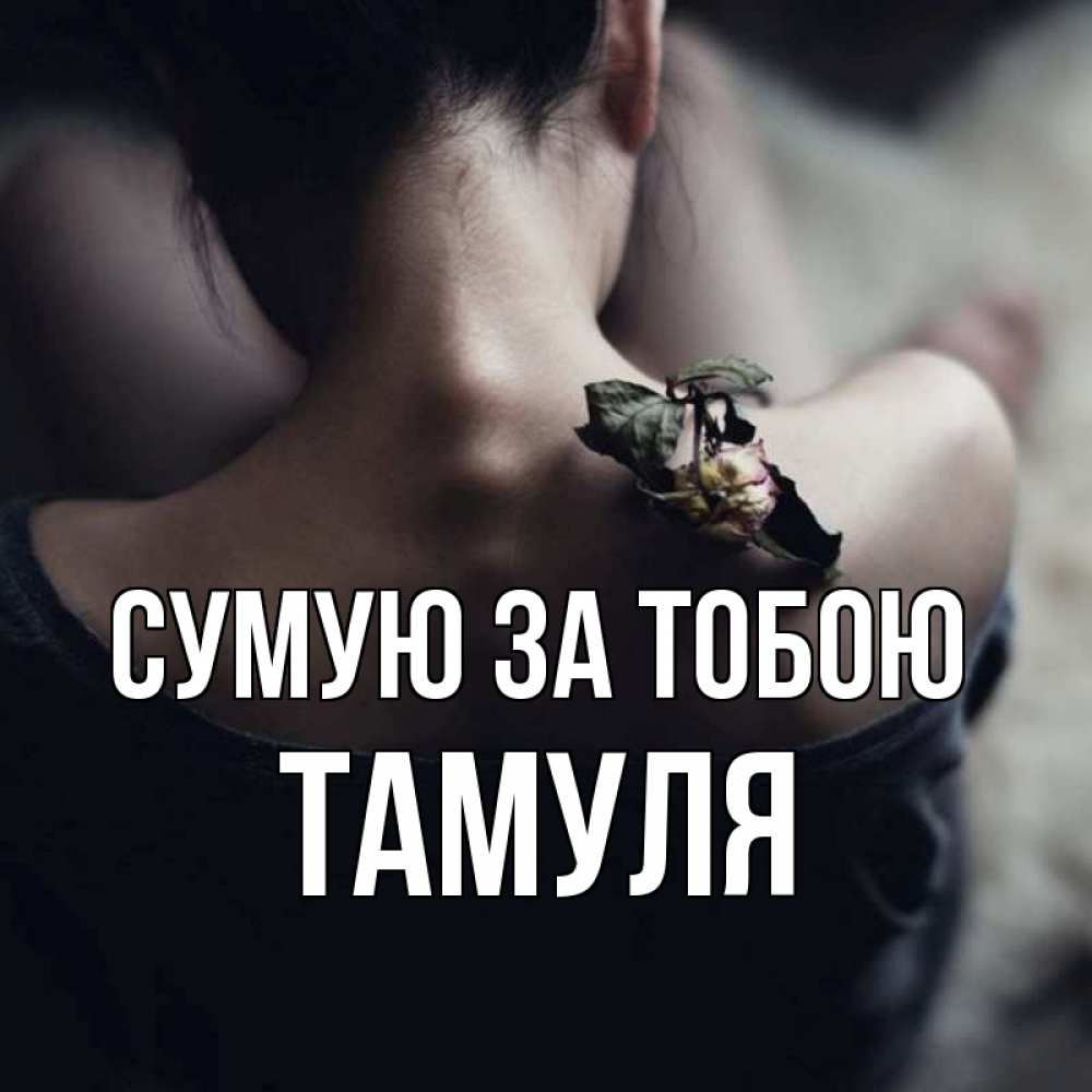 Открытка на каждый день з підписом, Тамуля Сумую за тобою засох цветок Прикольна листівка з побажанням онлайн скачати безкоштовно 