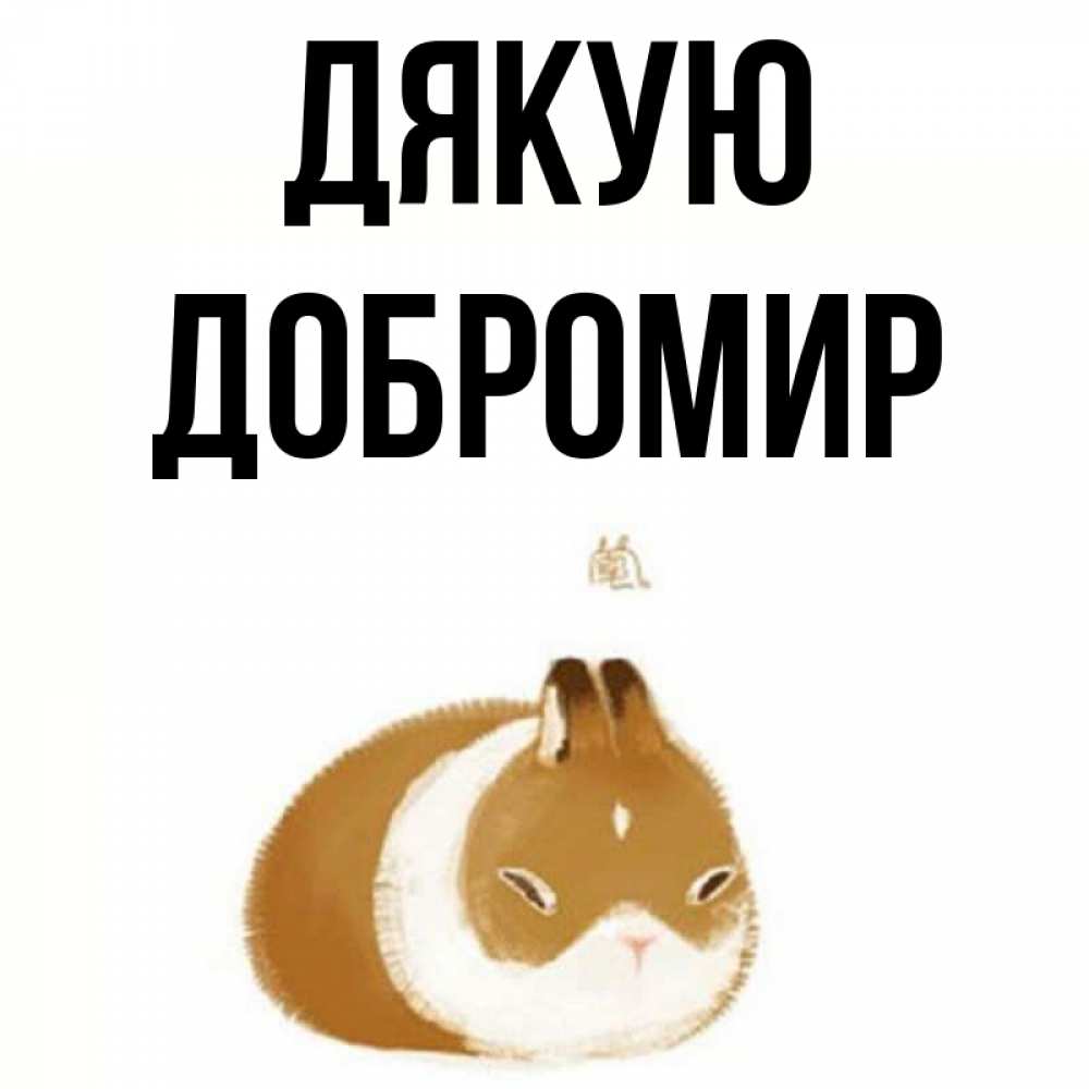 Открытка на каждый день з підписом, Добромир Дякую коричнево белый домашний питомец Прикольна листівка з побажанням онлайн скачати безкоштовно 