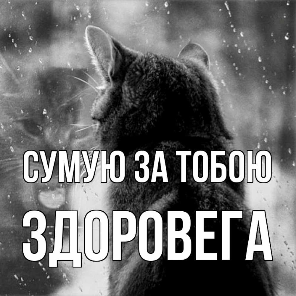 Открытка на каждый день з підписом, Здоровега Сумую за тобою скорее ко мне приходи 1 Прикольна листівка з побажанням онлайн скачати безкоштовно 