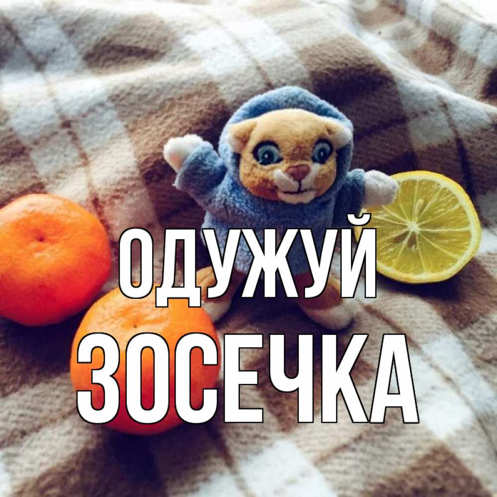 Открытка на каждый день з підписом, Зосечка Одужуй вот тебе апельсинка и лимон Прикольна листівка з побажанням онлайн скачати безкоштовно 