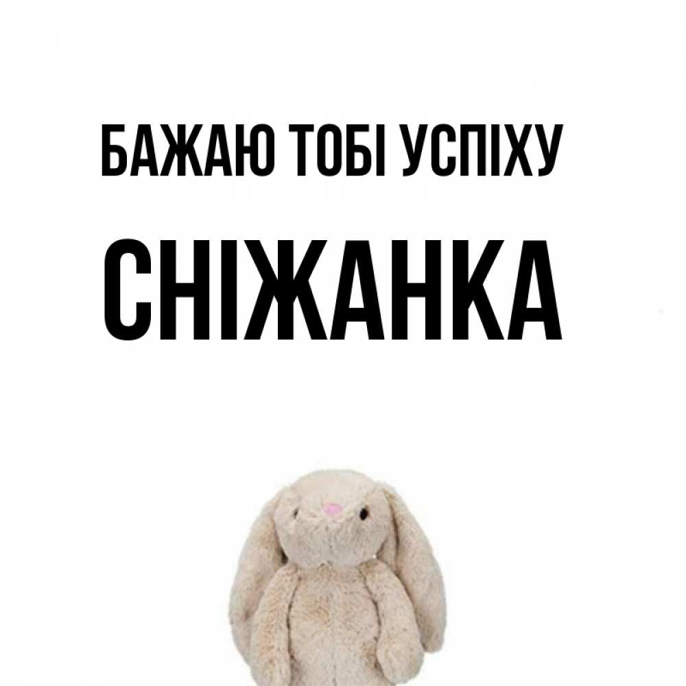 Открытка на каждый день з підписом, Сніжанка Бажаю тобі успіху сайт создаватель открыток Прикольна листівка з побажанням онлайн скачати безкоштовно 