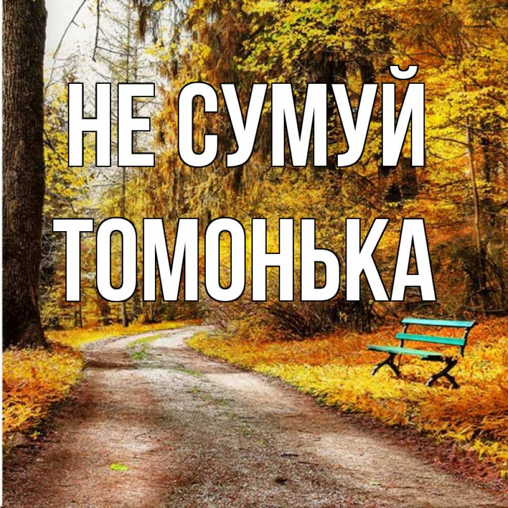 Открытка на каждый день з підписом, Томонька Не сумуй зеленая лавочка Прикольна листівка з побажанням онлайн скачати безкоштовно 
