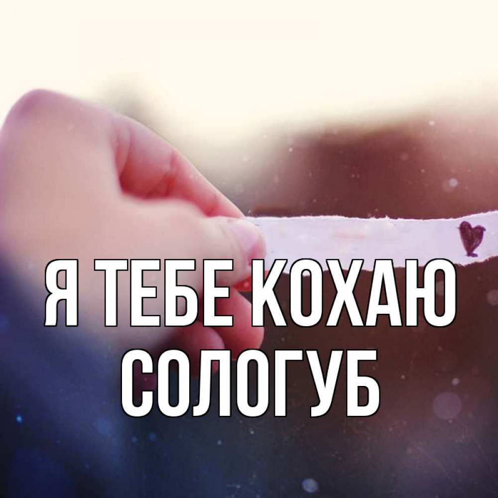 Открытка на каждый день з підписом, Сологуб Я тебе кохаю для тебя Прикольна листівка з побажанням онлайн скачати безкоштовно 