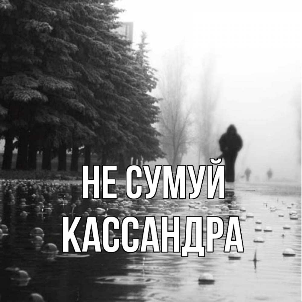 Открытка на каждый день з підписом, Кассандра Не сумуй улица под дождем Прикольна листівка з побажанням онлайн скачати безкоштовно 