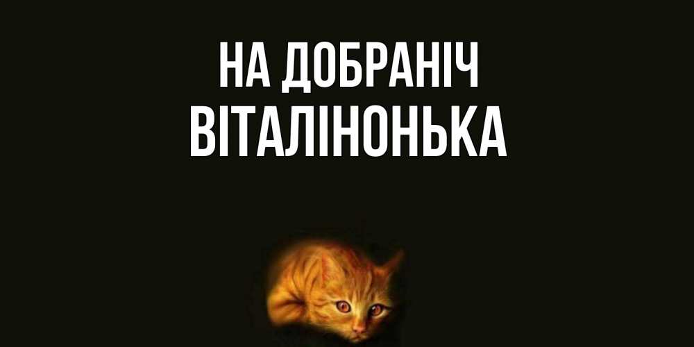 Открытка на каждый день з підписом, Віталінонька На добраніч кот Прикольна листівка з побажанням онлайн скачати безкоштовно 