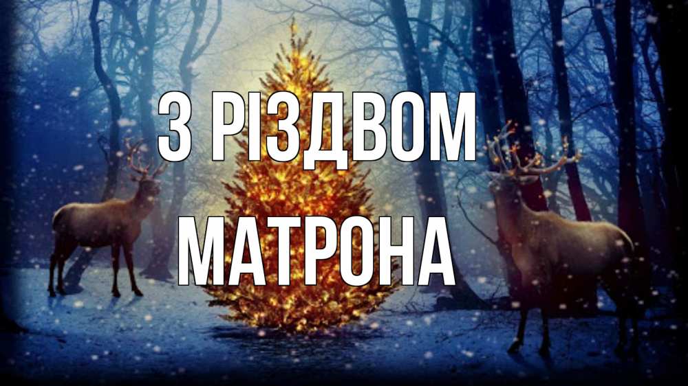 Открытка на каждый день з підписом, Матрона З Різдвом олени, новогодняя елка Прикольна листівка з побажанням онлайн скачати безкоштовно 
